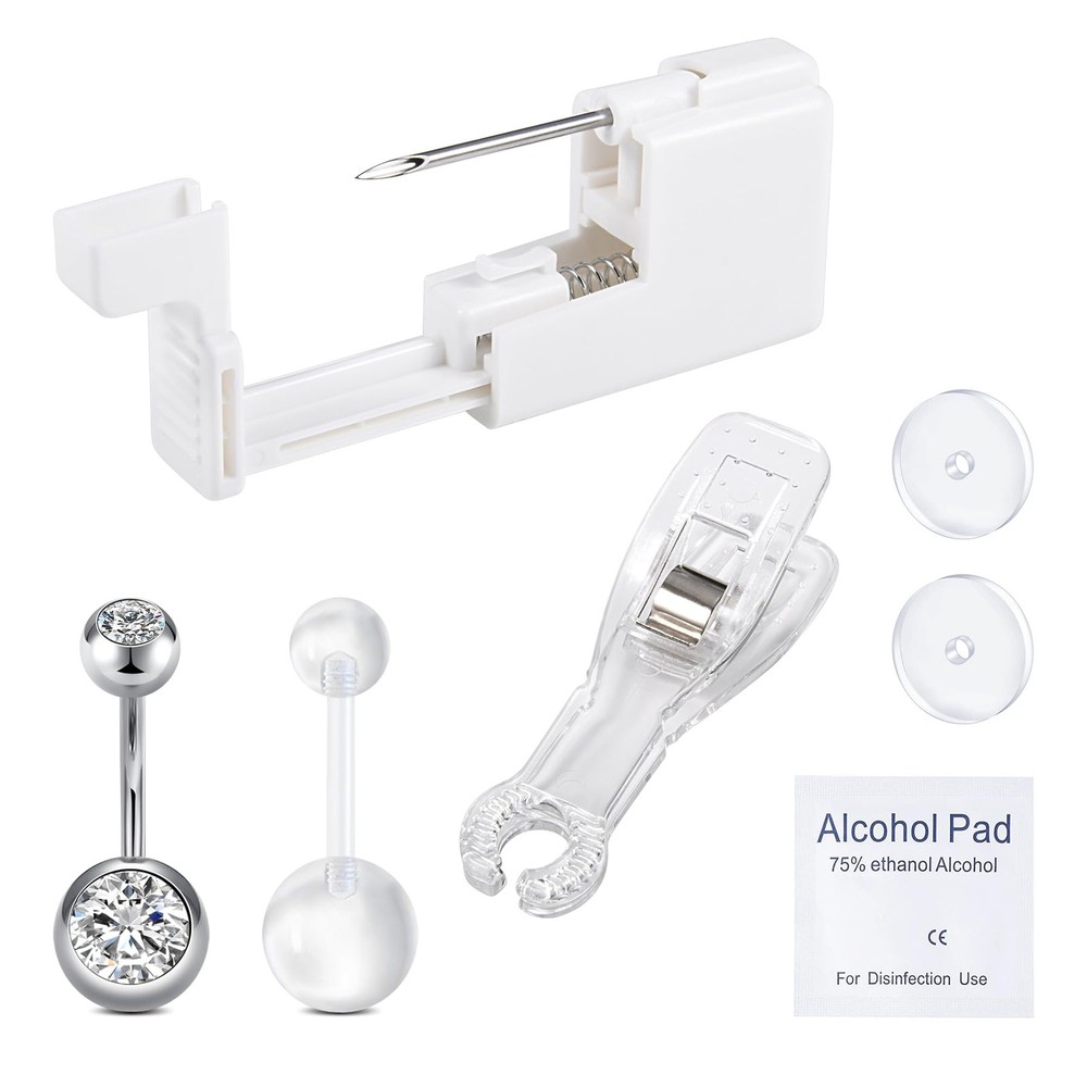 Belly Button Piercing Kit Gun Belly Piercing Kit Belly Button Piercing...