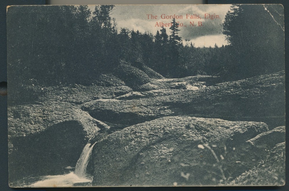 Folkins, NB - 1908 Split Ring Cancel on Elgin, NB Postcard