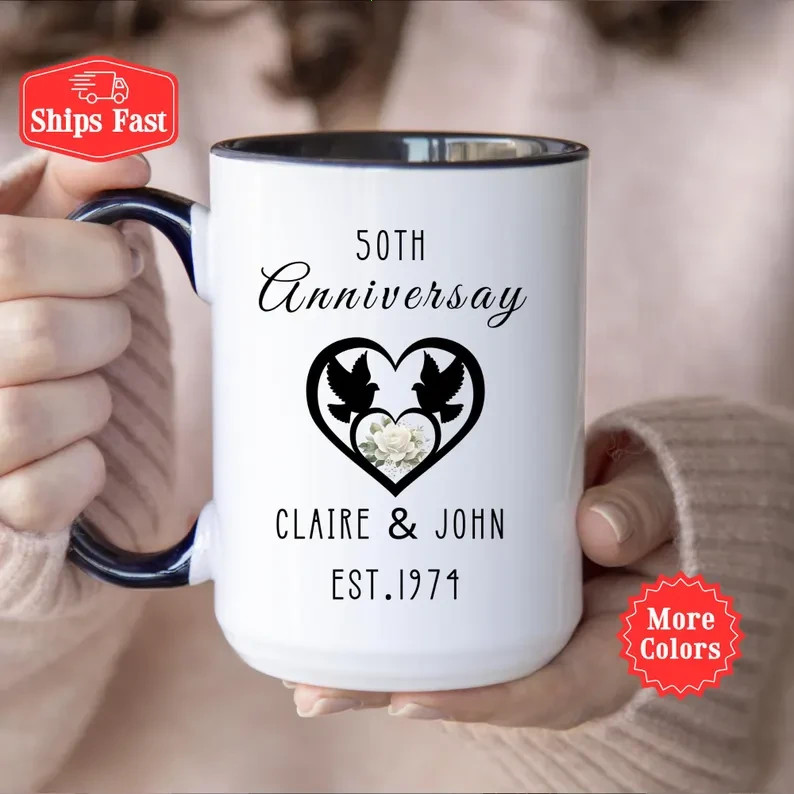 Lily Flower Mug Personalized Coffee Cup Gift
