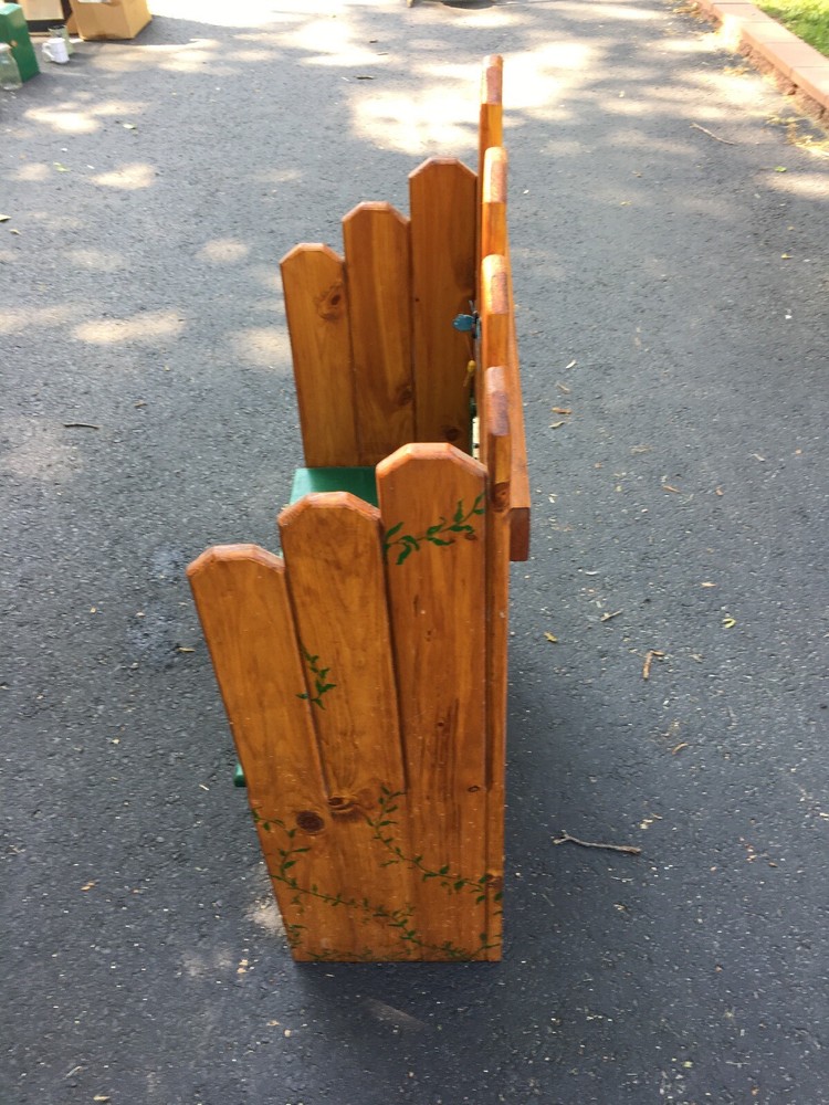 WOOD BENCH Dalmation Butterfly Dragonfly