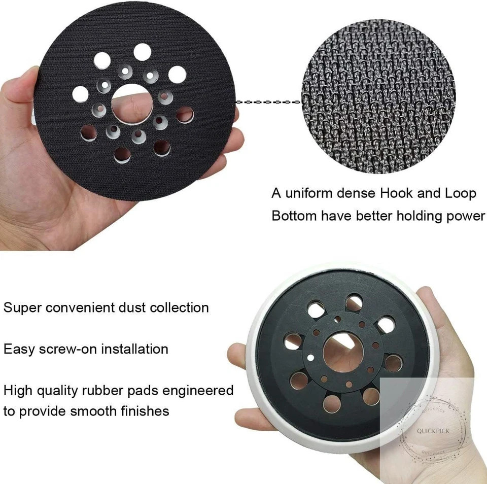 2 Pack 5 Inch 8 Hole Hook & Loop Replacement Sander Pad for 5" Bosch ROS20VS,