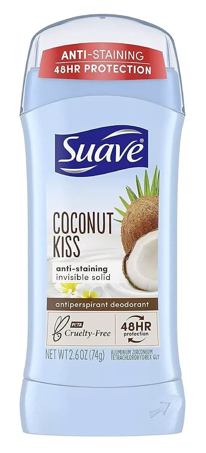 Suave Deodorant Coconut Kiss 48hr -2.6oz-Exp 2/24/24-FREE SHIPPING-PACK OF 3