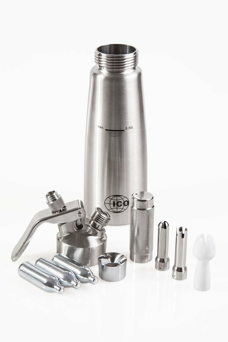 STAINLESS Steel Whipper Dispenser 1 pt (.5L) Best Whip Cream Maker ICO ss pro