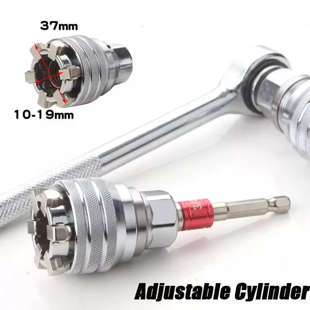 Adjustable Head Spanner Socket Wrench Torque Ratchet Adapter Universal Sleeve ❥