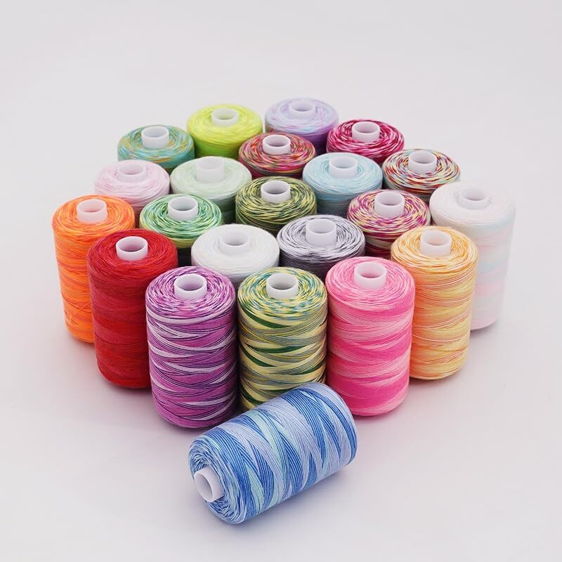 5Pcs Multicolor Thread Set 5 Spools Polyester Embroidery Sewing Thread