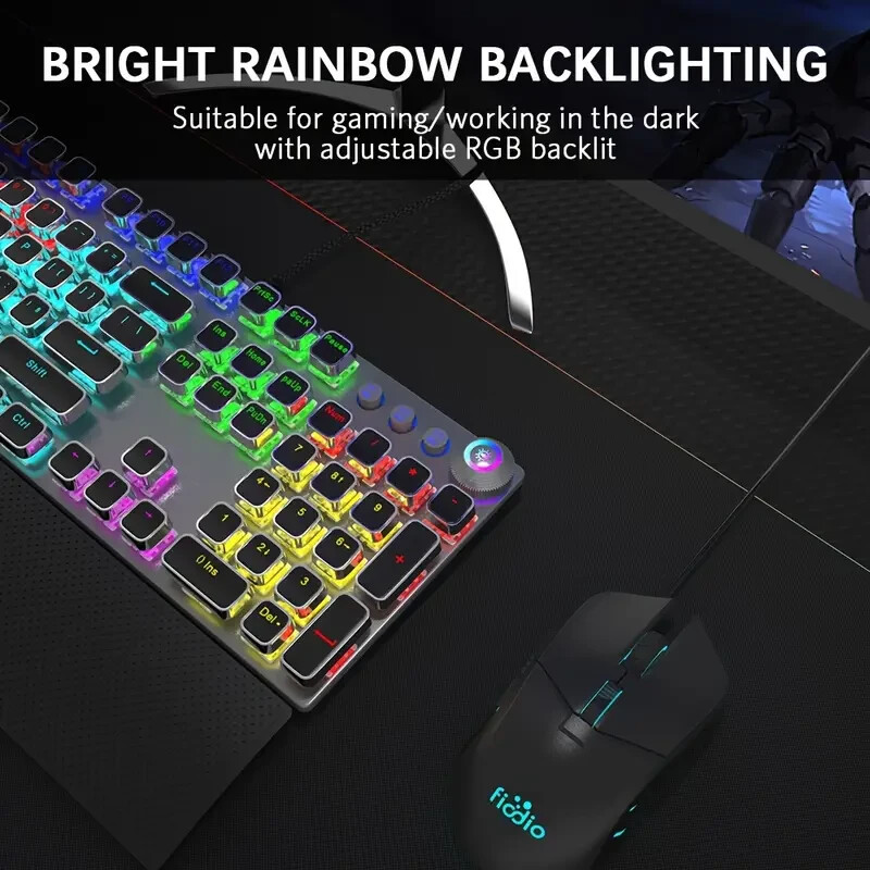 Mechanical Gaming Keyboard LED Rainbow Gaming Backlit
