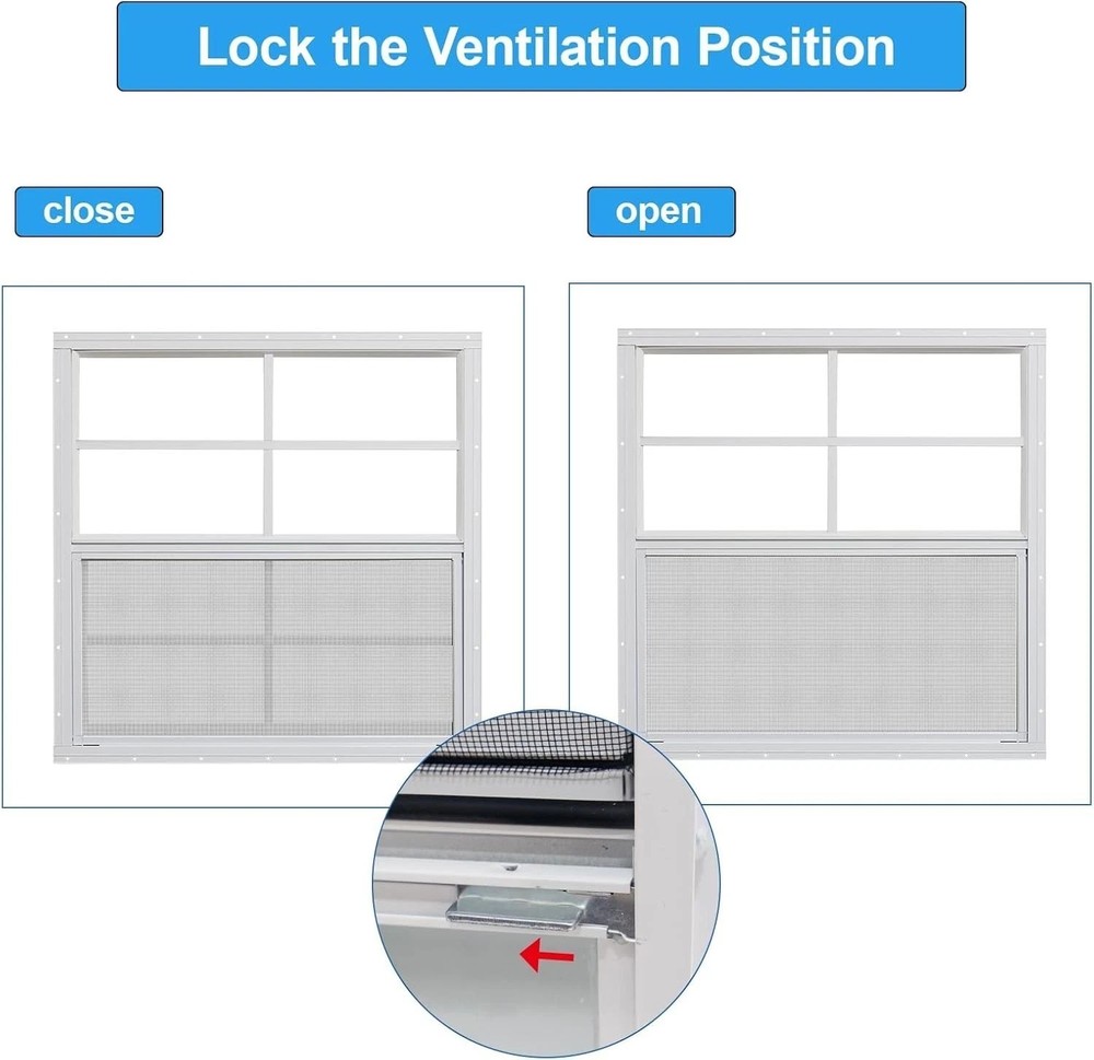 Flush Mount Shed Windows 2 Pack - Durable Tempered Glass with Screen Protection