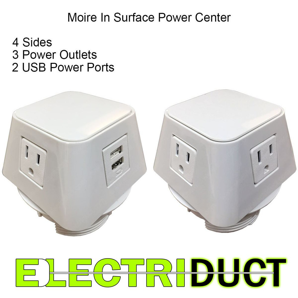 The Cube In Surface Power USB Charging Center - White - Electriduct
