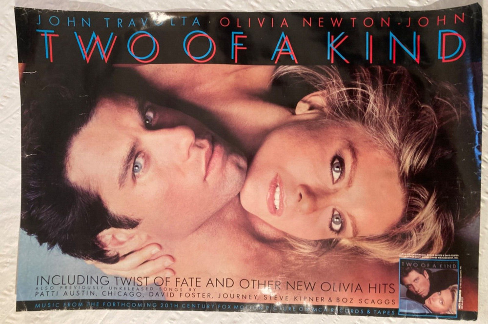 Two Of A Kind 1983 Promo Poster Olivia Newton-John Waviness John Travolta