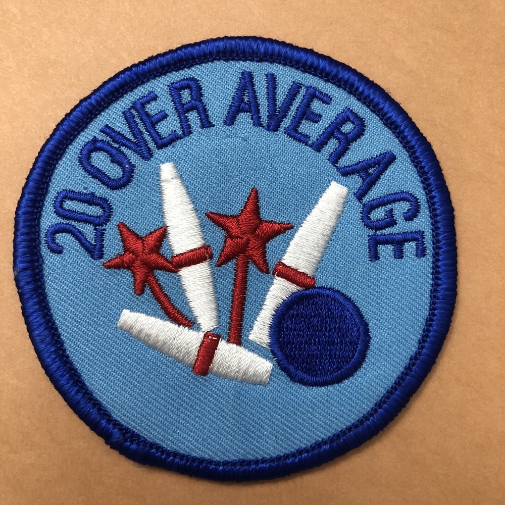 20 Over Average  Patch - Bowling - 3 inches x 3 inches
