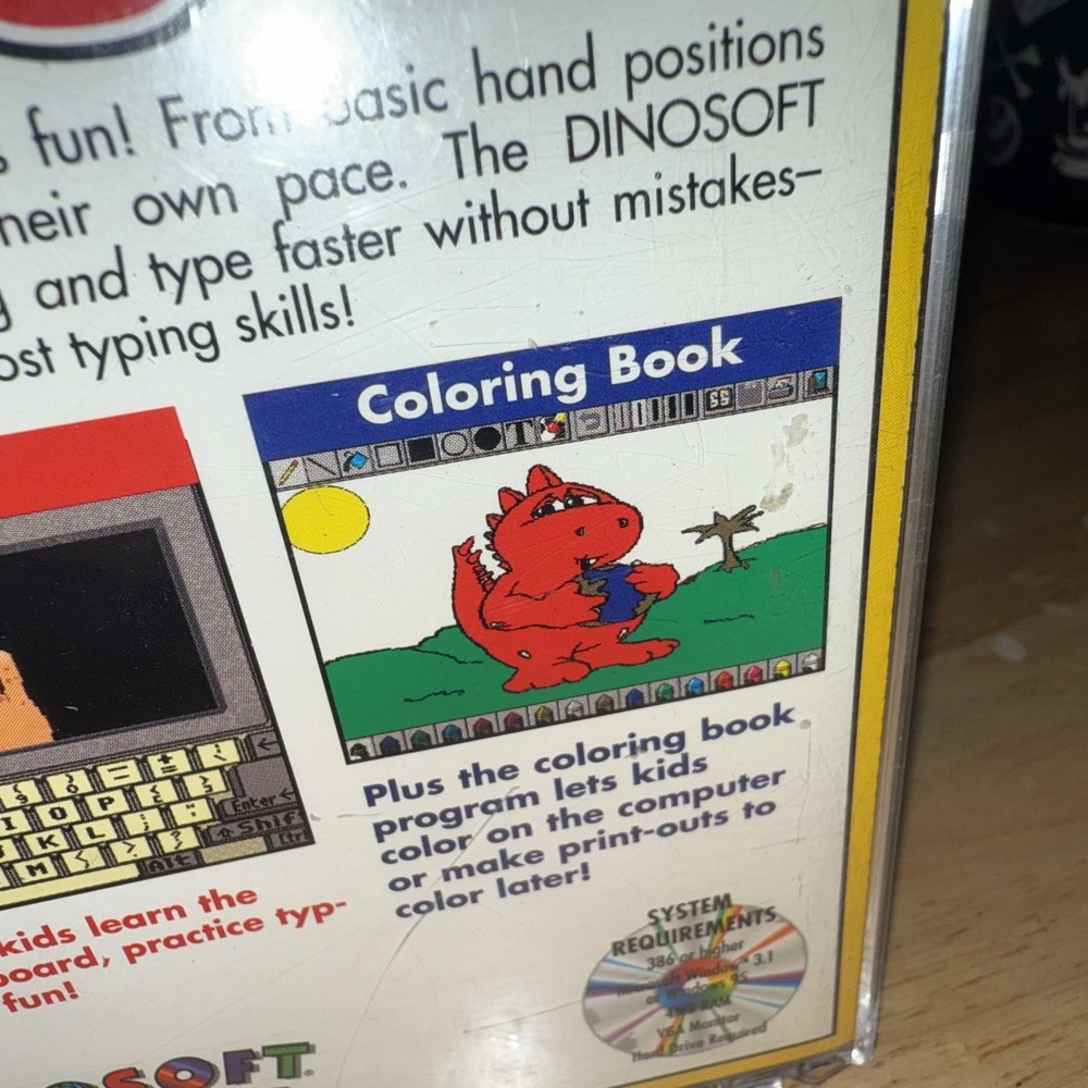 Typing CD ROM Dinosoft Case, Booklet And Working CD