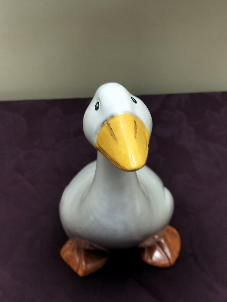 Ceramic White Goose Signed Made In Italy