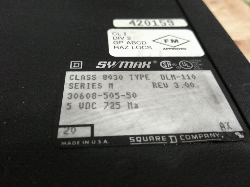 Square D SY/MAX 8030 DLM-110 Controller Module Data Series M