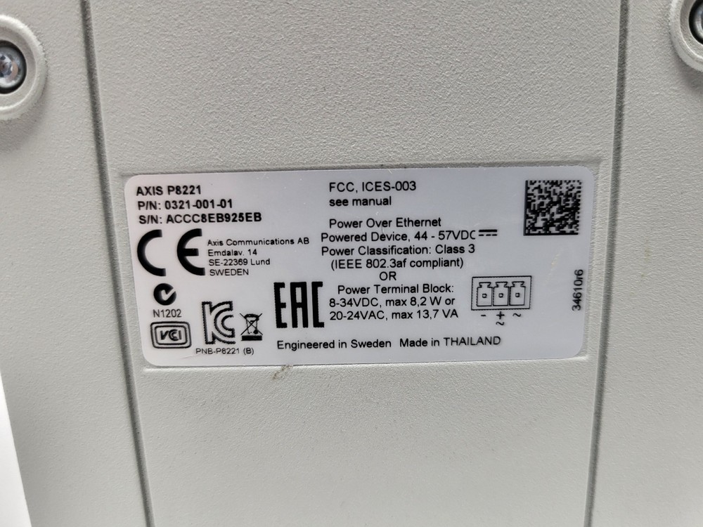 AXIS P8221 Network I/O Audio Module, PoE for Security Camera System