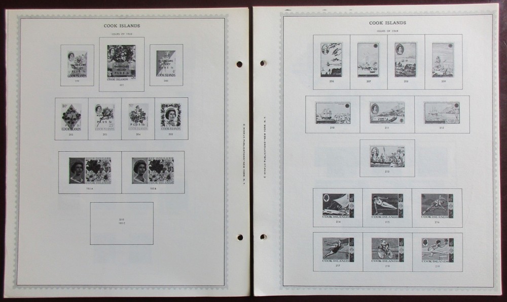 Cook Islands: Clean Set of Unused Minkus Supreme Global Pages to 1973