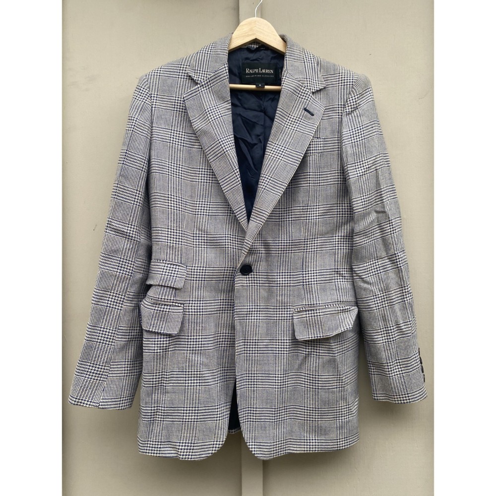 Ralph Lauren Collection Houndstooth Blazer Jacket Size 8