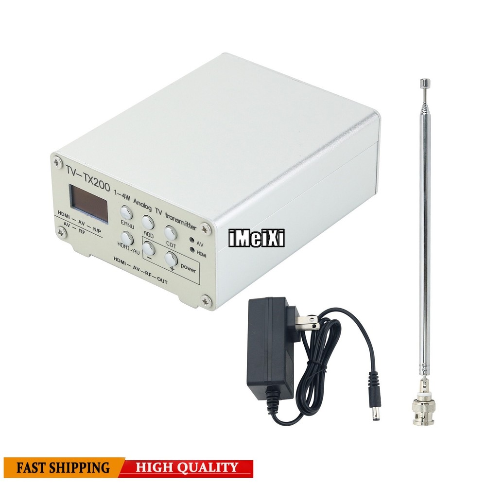 TV-TX200 VHF/UHF Analog TV Transmitter Support HD/AV Input Analog Signal