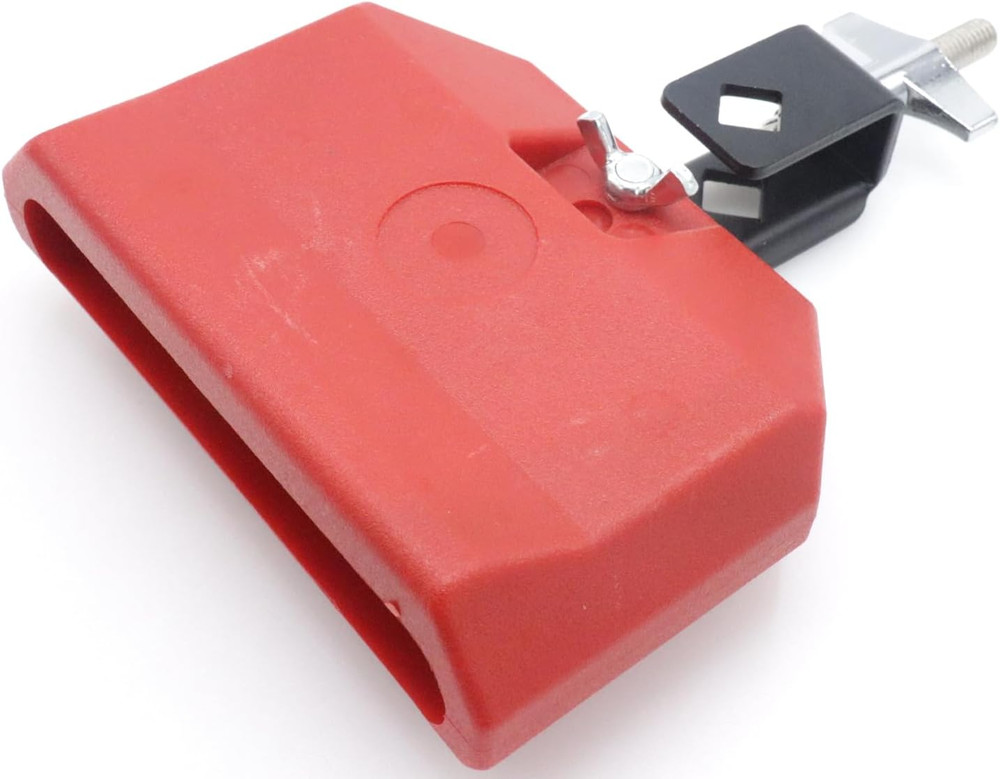5" Jam Block, Red Plastic Musical Percussion Blocks, Adjustable Mounting Bracket