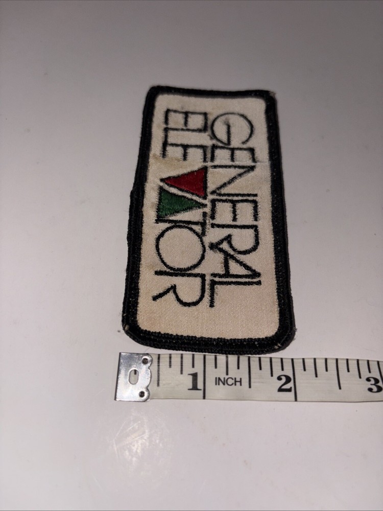 Vintage General Elevator Rectangle Advertising Uniform Patch 2x4"