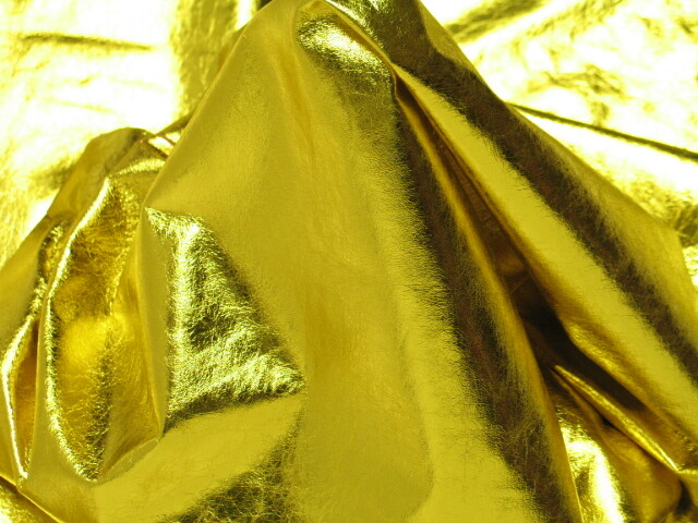 Lambskin Leather hides Metallic Yellow