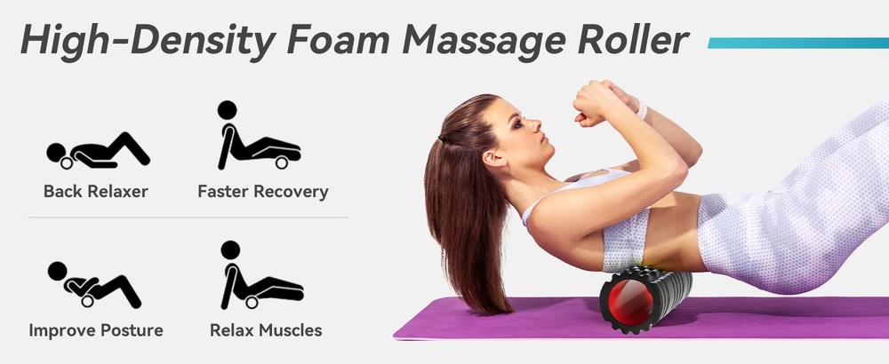 1 Fo Roller Set for Deep Tissue Muscle Massa, High Density