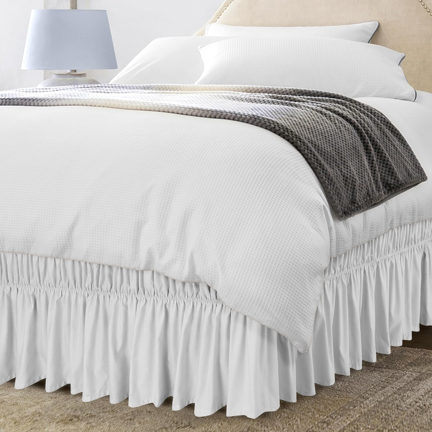 Microfiber Bed Skirts with Adjustable Elastic Belt/16' Tailored Drop - GG Home