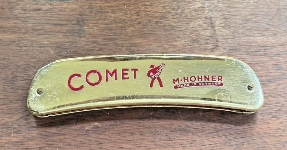 Vintage M Hohner Germany Crescent Shape Harmonica