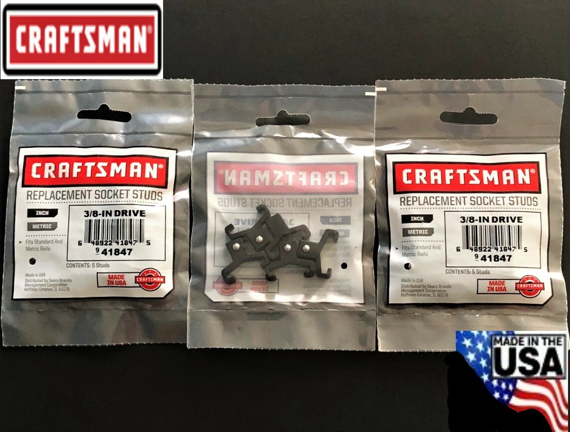 15 CRAFTSMAN 3/8" BLACK REPLACEMENT SOCKET STUDS RACK RAIL CLIPS 941847 USA MADE