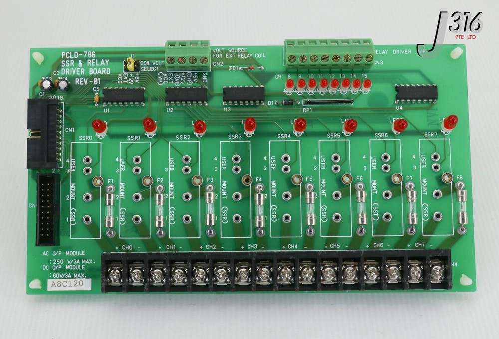 24972 ADVANTECH PCB, SSR & RELAY DRIVER BOARD, A8C120 PCLD-786