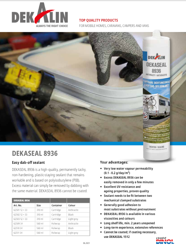 DEKALIN Dekaseal 8936 2 Pack 310ml Plastic-Elastic Black Sealant / Adhesive