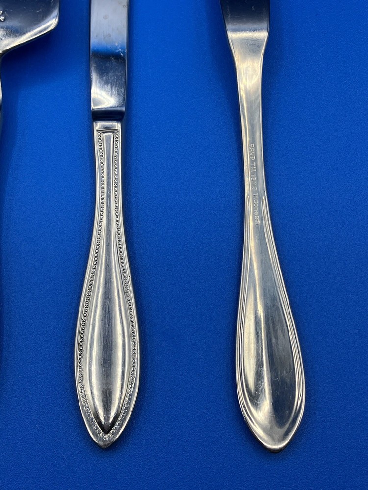 4 Pcs RSVP Beaded Serving Set Flatware cake knife cheese gravy Stainless