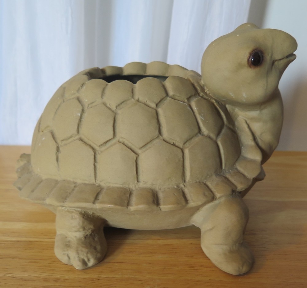 Vintage Anthony ceramic turtle planter Freeman Pottery signed numbered 406