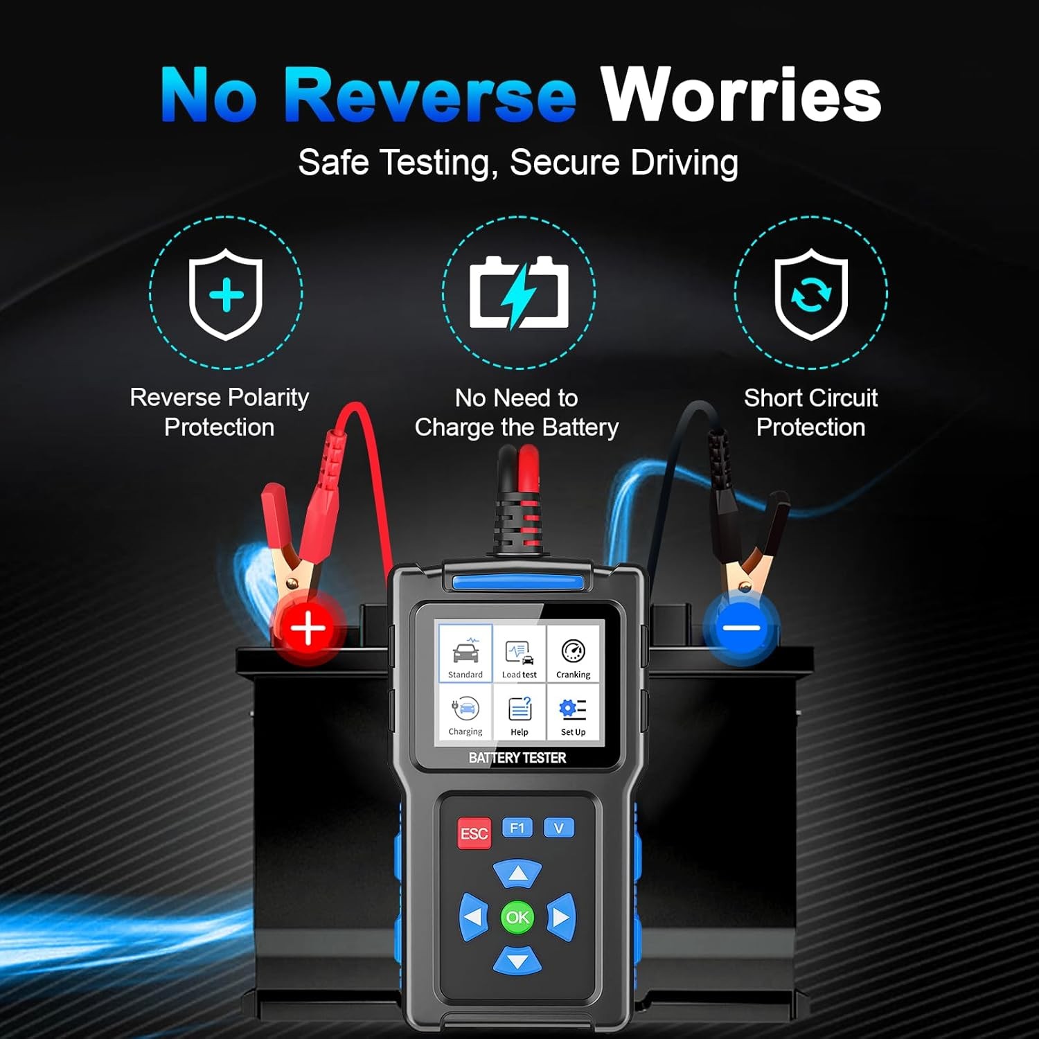 Battery Load Tester 12V 24V Automotive, 20-2000 CCA Car Battery Tester BT300