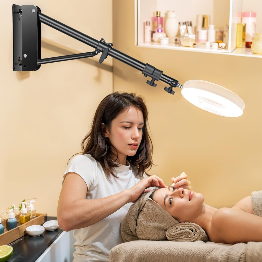 Ring Light Wall Mount, 71.65’’/182cm Wall Mounting Triangle Boom Arm for Stro...
