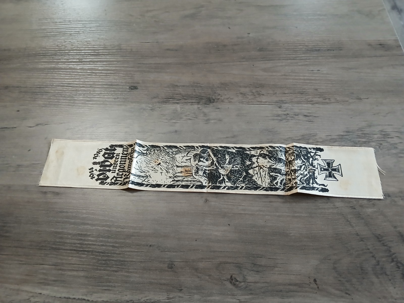 1914-1916 WWI World War 1 German Vivat Silk Fund Raising Ribbon Military Soldier