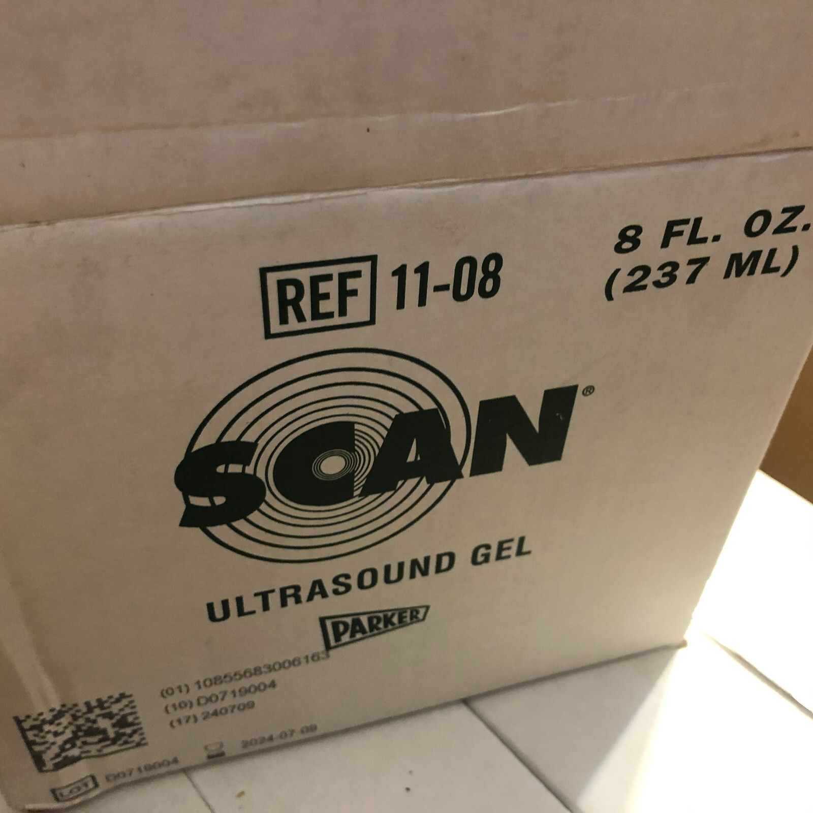 Parker Labs 11-08 Scan Ultrasound Gel 8 oz New (Pack Of 12) EXP. 07/2024