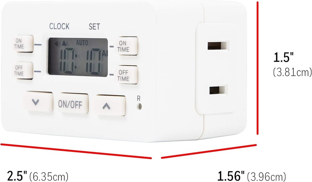 UltraPro 24hr Digital Bar Outlet Timer 1Polarized, 2 Pack 45959 2 Programmable