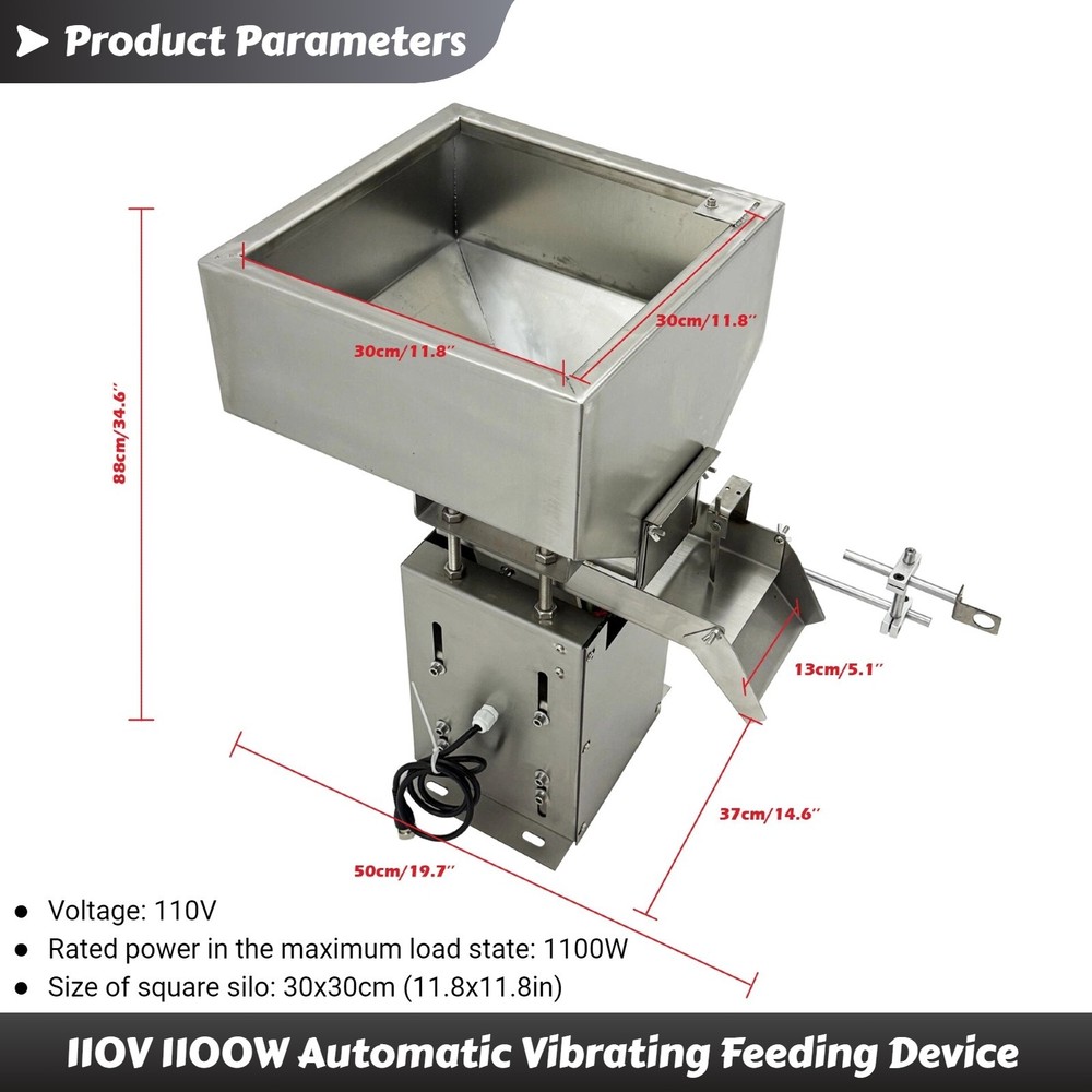 110V Stainless Steel Square Silo Vibrating Disk Automatic Vibrating Feeder
