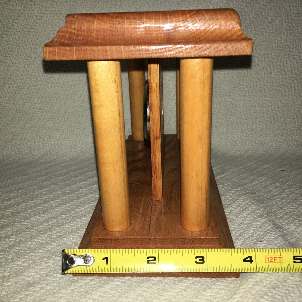 Silcon Electronics Wood Quartz Mantle Clock 8x4x4"