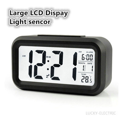 Digital Backlight LED Display Table Alarm Clock With Calendar+Thermometer-