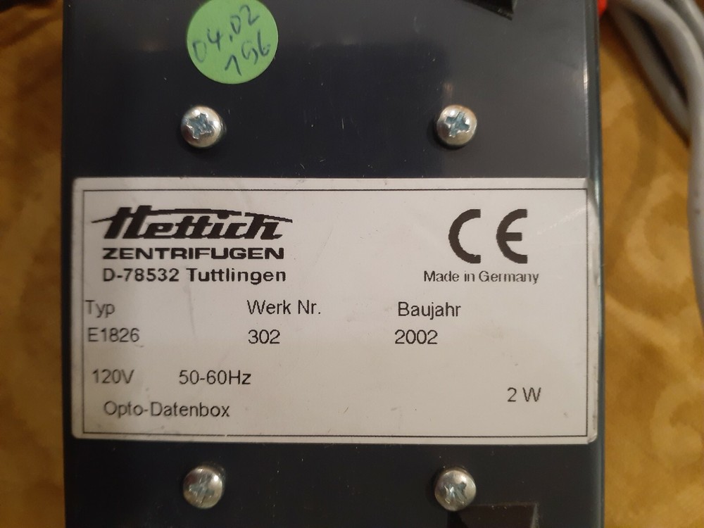 Hettich Zentrifugen E1826 OPTO DATA BOX