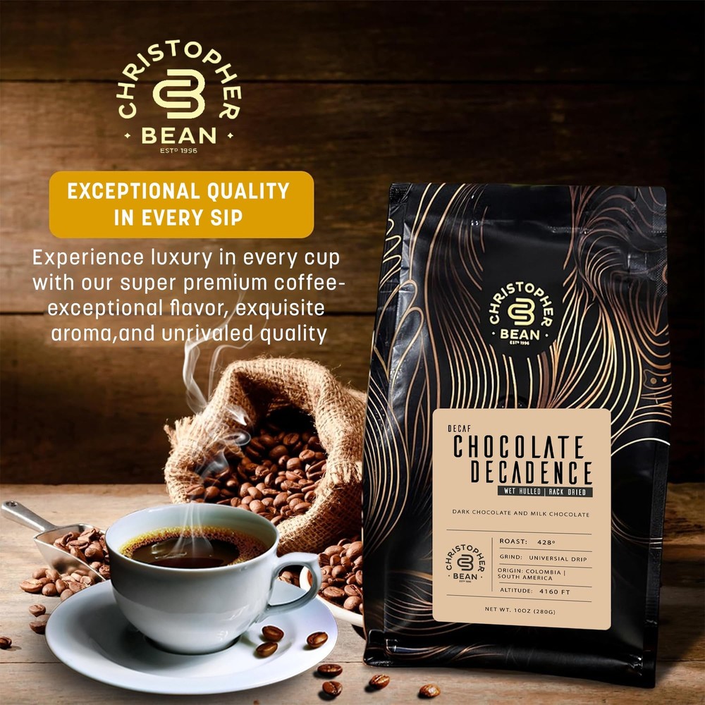 Decaf Chocolate Decadence Flavored Coffee 10-Ounce by Christopher Bean