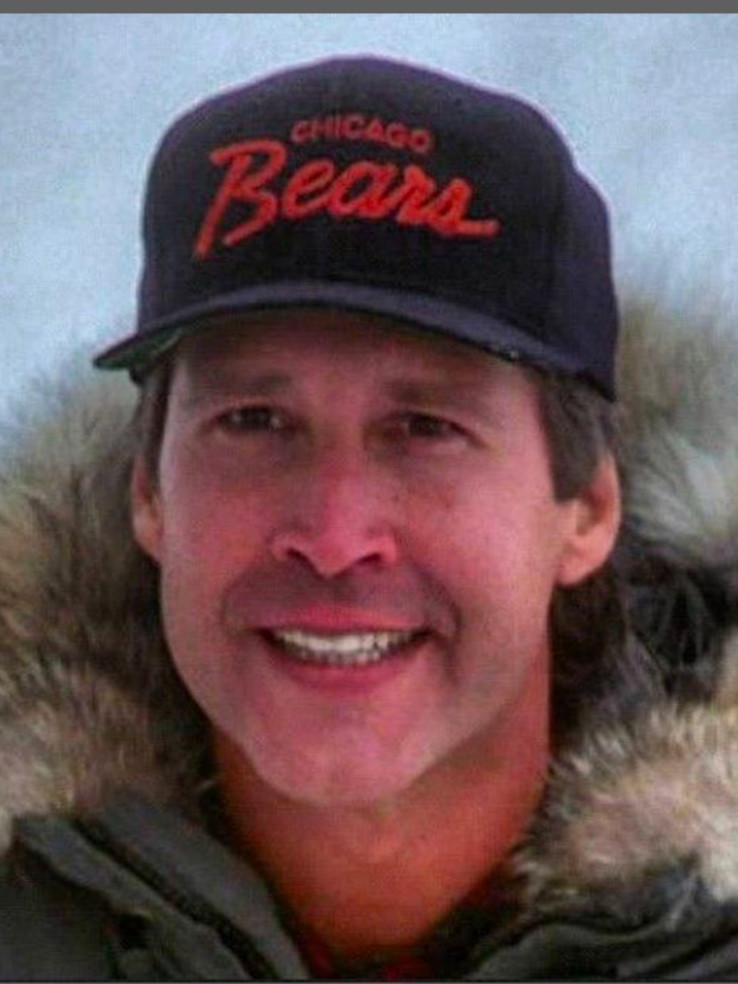 Retro Chicago Bears 6 Panel Snap Back Hat 90s Christmas Vacation Clark Griswold