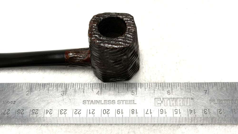 UNKNOWN MAKER: UNSMOKED 4 Panel Rustic Pot, Pristine Tapered Ebonite Stem