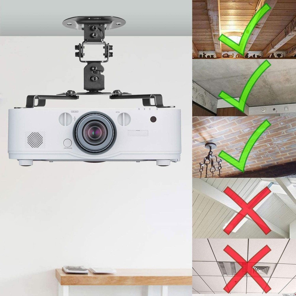 Projector Ceiling Mount Universal Low Profile Projector Mount with Retractabl...