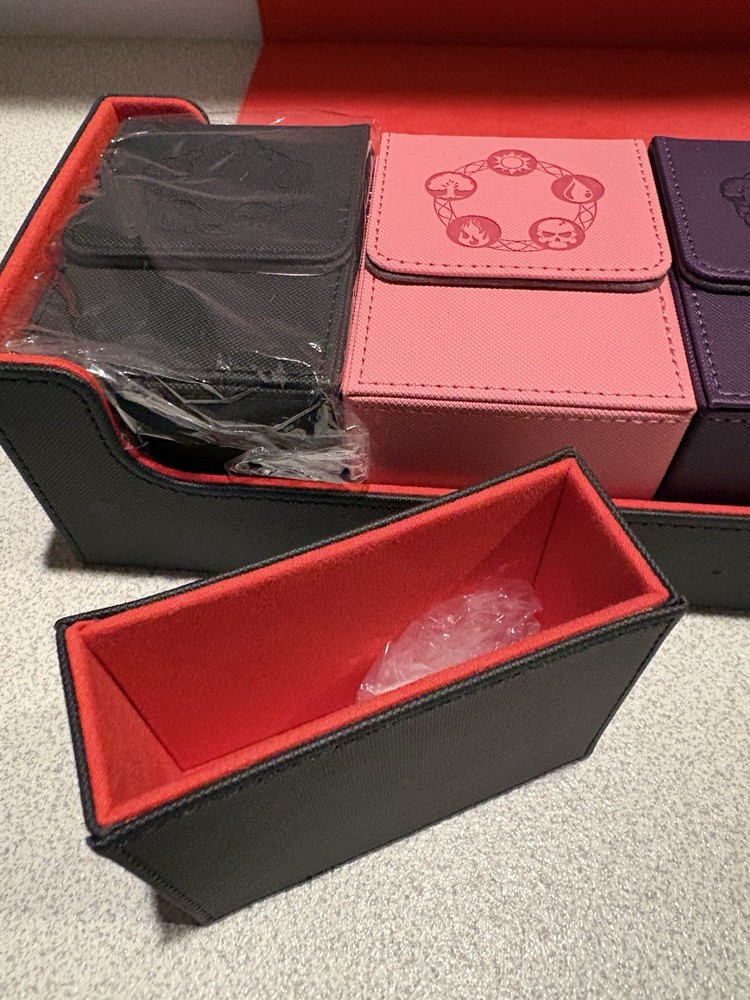 Premium Card Deck Storage Box No Dice, Tray, 4 Deck Cases Durable PU Leather