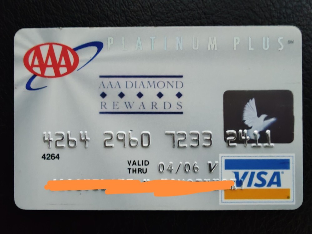 AAA PLATINUM PLUS DIAMOND REWARDS credit card VISA 2006