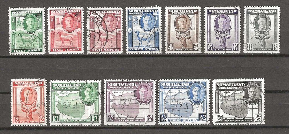 SOMALILAND 1942 SG 105/116 USED