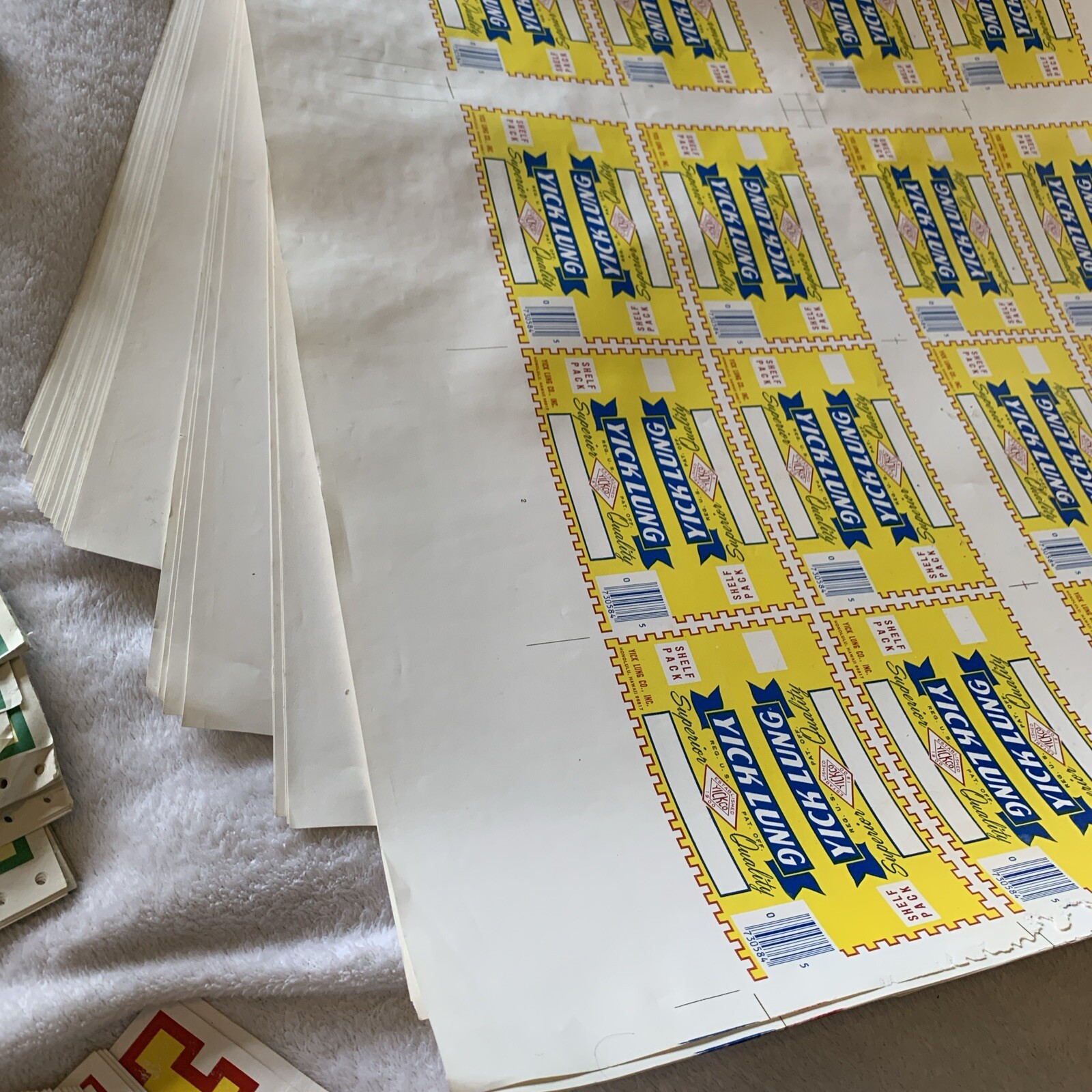 Rare Vintage Hawaii Yick Lung Lot Labels, Shirts, POGS, Decals Etc.