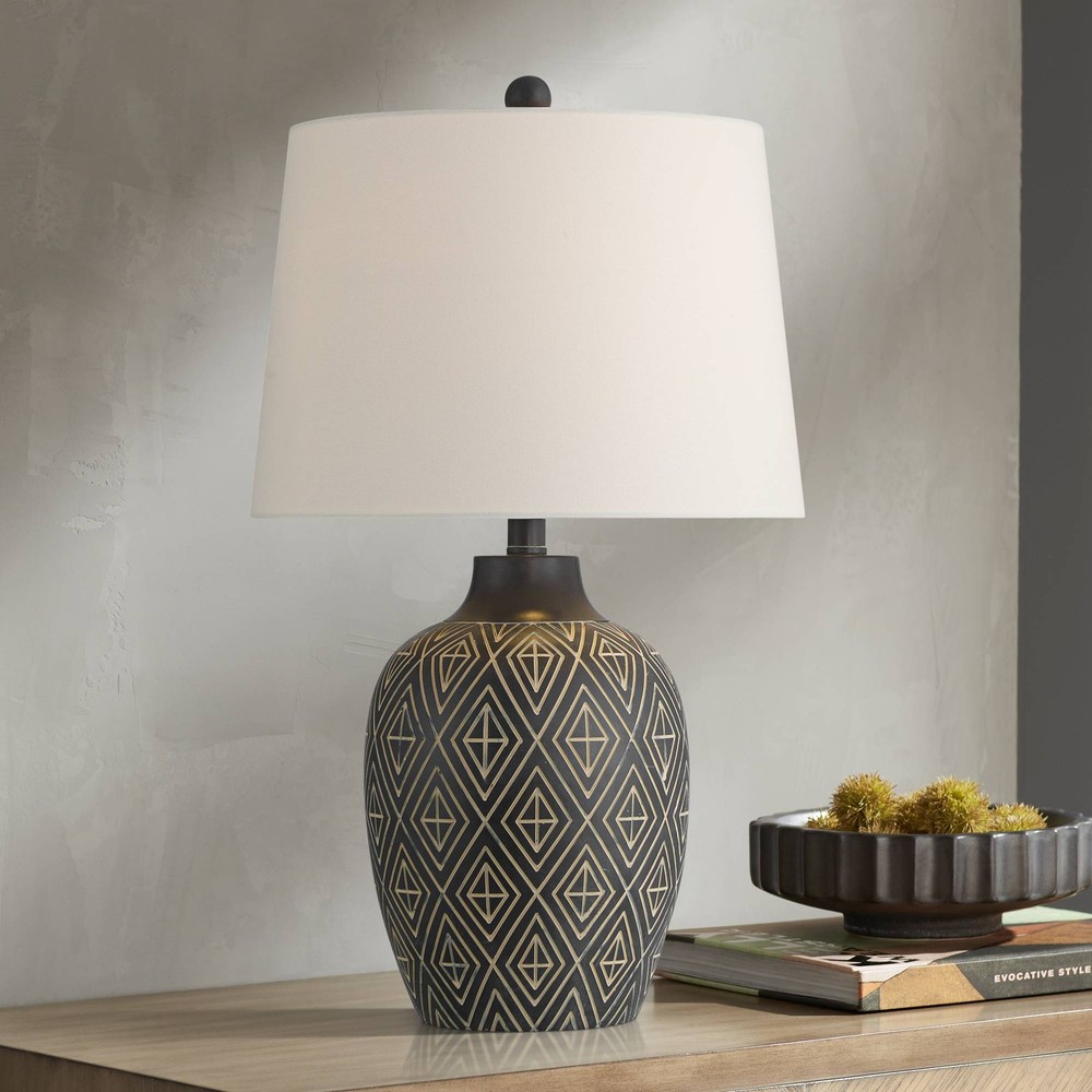 360 Lighting Benito 23 1/2" High Diamond Pattern Jar Table Lamp